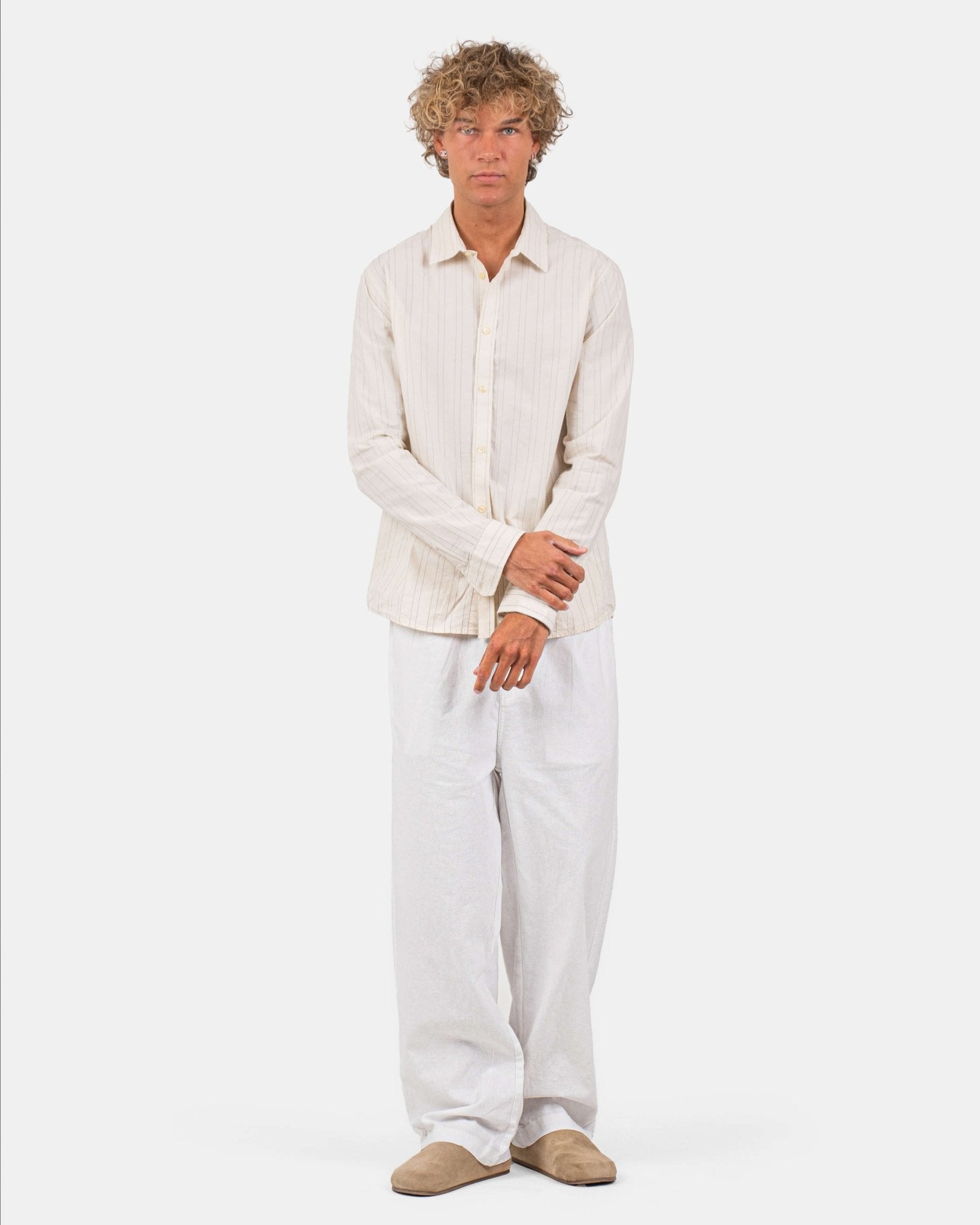 Baggy Hørbukser Hvid | Skagen - clothing.dk